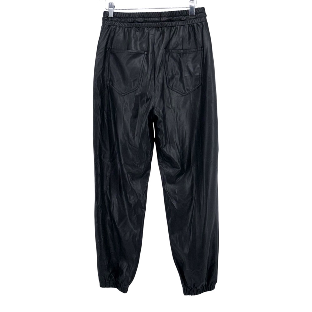 Express Women Faux Black Leather Pull On High Rise Jogger Pants‎ Size Small - Picture 2 of 12